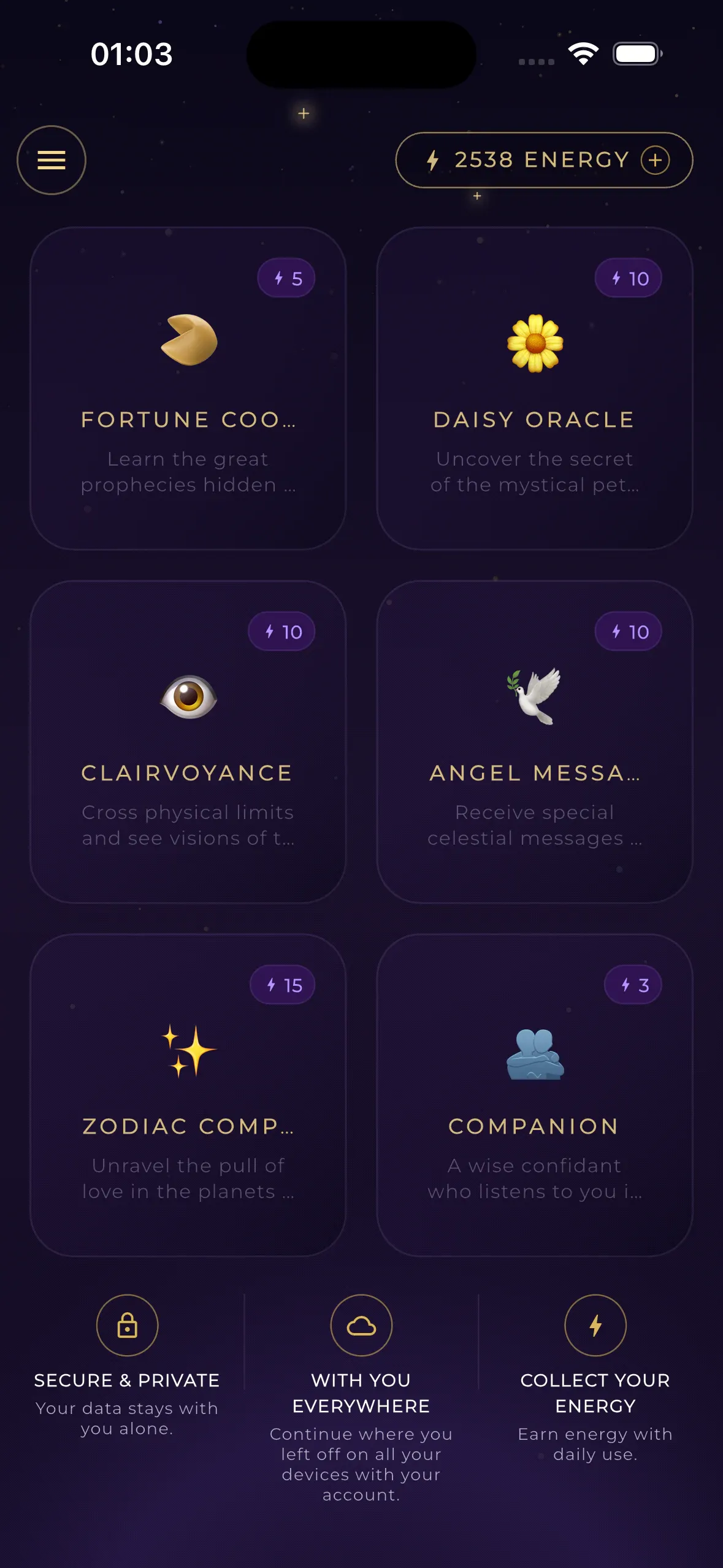 Luvris mobile app dashboard and daily spiritual feed